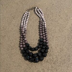 Black and Gray Beaded Necklace